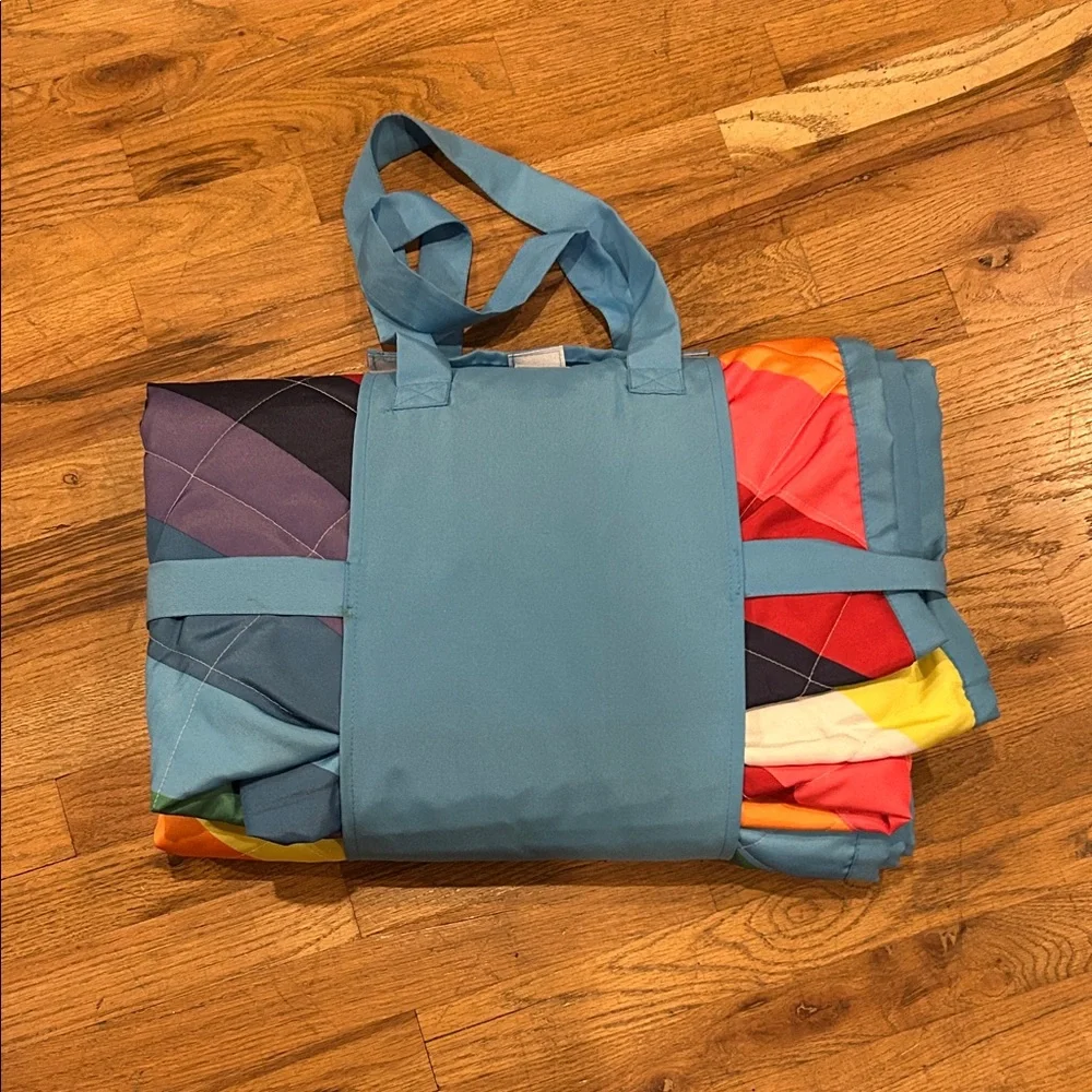 Colorful Striped Picnic Quilt